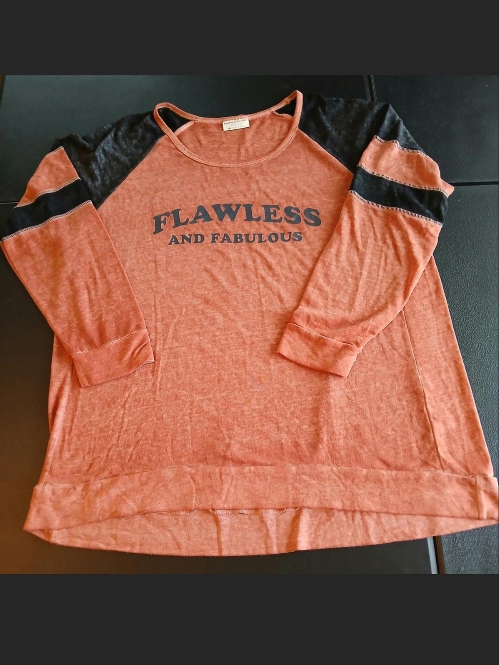 Bobbie Brooks Orange Black  'Flawless and Fabulous' Light Weight Shirt 3X